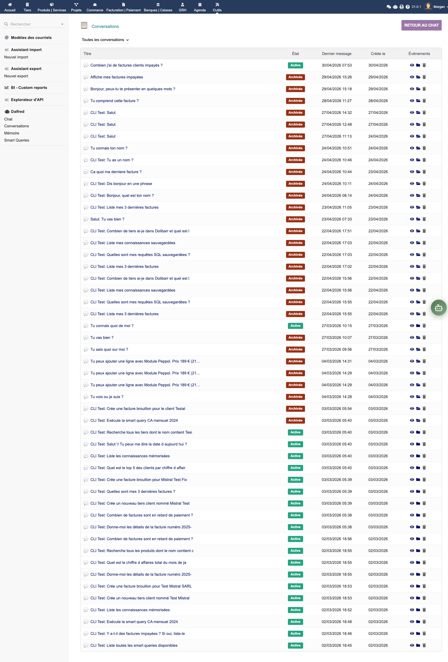 List of Dalfred discussion threads