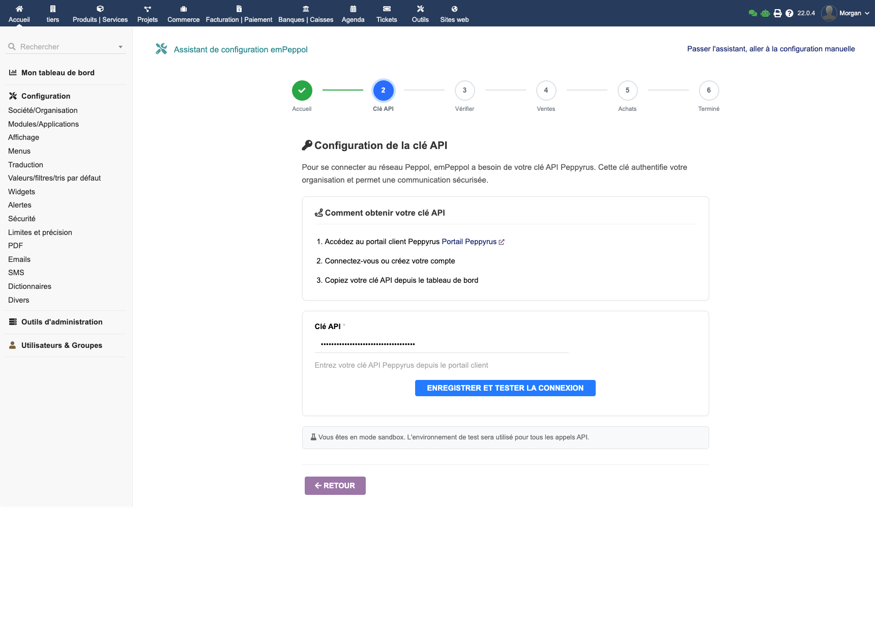 API key configuration