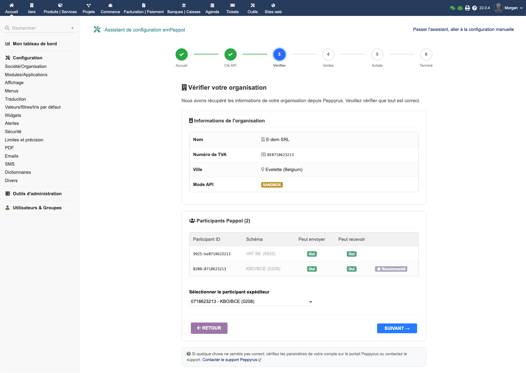 Organisation verification